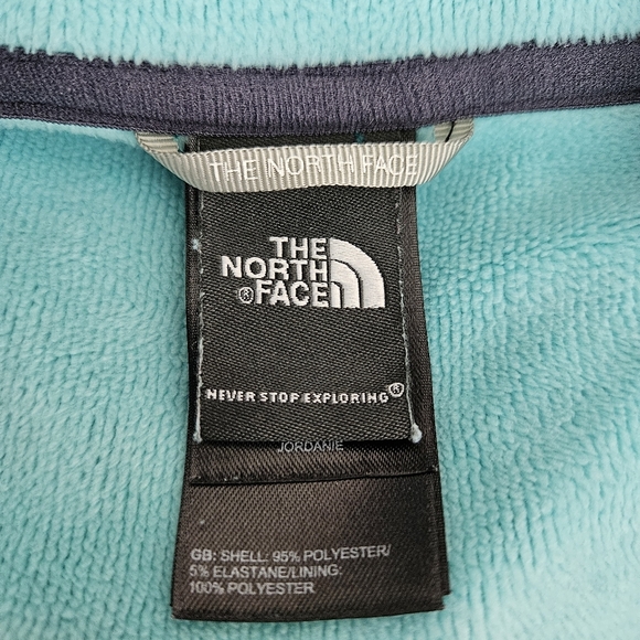 The North Face Jacket Blue Green Long Sleeve Full Zip Fleece Coat Large - Picture 7 of 11